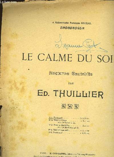 LE CALME DU SOIR nocturne cantabile
