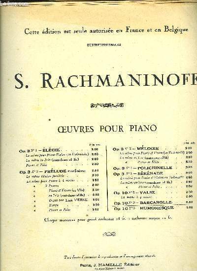 BARCAROLLE oeuvre pour piano