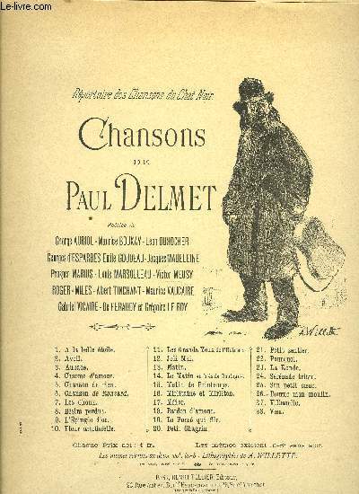 CHANSONS/ PETIT CHAGRIN pour chant et piano