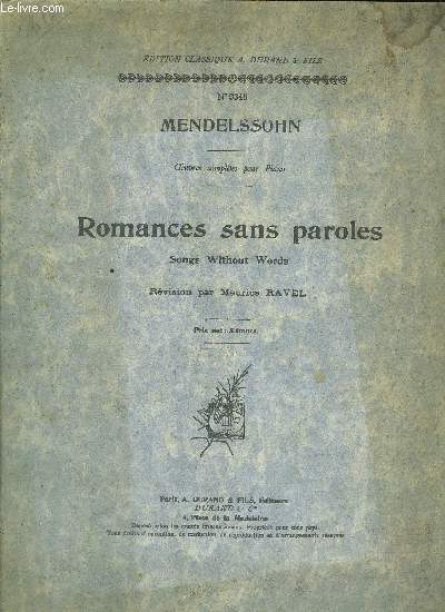 ROMANCES SANS PAROLES