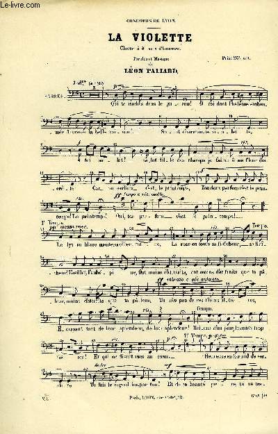 LA VIOLETTE choeur  4 voix d'hommes POUR BARYTONS, BASSES ET 2nds TENORS.