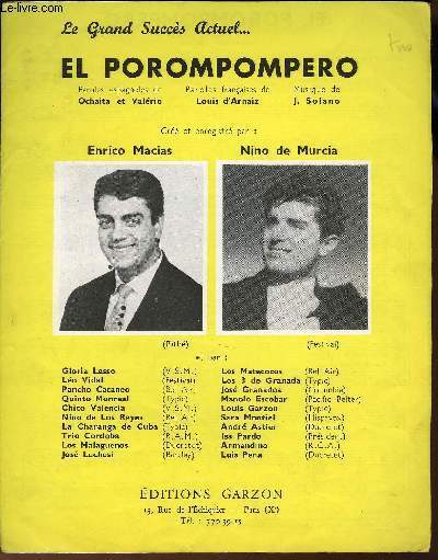 EL POROMPOMPERO guaracha gitana PAROLES ET MUSIQUE EN FRANCAIS ET ESPAGNOLE