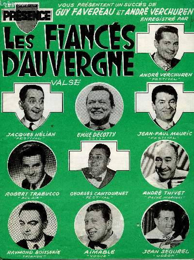 LES FIANCES D'AUVERGNES piano et chant