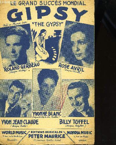 GIPSY (the gipsy) PARTITION POUR LE CHANT EN ANGLAIS ET EN FRANCAIS