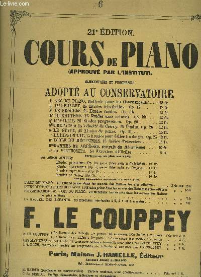 LE STYLE 25 ETUDES DE GENRE POUR PIANO 21me EDITION DE LA SERIE COURS DE PIANO lmentaire et progrssive adapt au conservatoire.