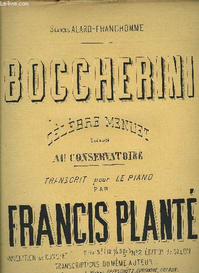 MENUET DE BOCCHERINI transcrit pour le piano