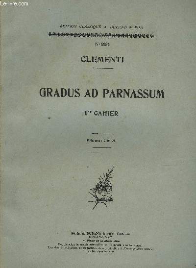 GRADUS AD PARNASSUM Ier CAHIER