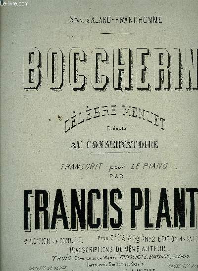MENUET DE BOCCHERINI transcrit pour piano