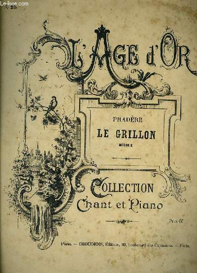 LE GRILLON chant et piano COLLECTION L'AGE D'OR