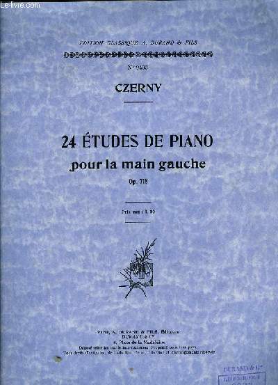 25 ETUDES POUR PIANO POUR LA MAIN GAUCHE