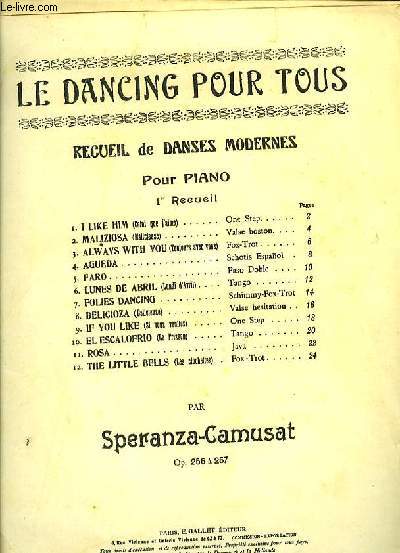 LE DANCING POUR TOUS RECUEIL DE DANSES MODERNES POUR PIANO 1er RECUEIL