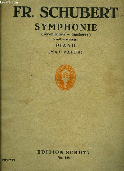 SYMPHONIE (unvollendete-inachevée) h moll- si mineur pour piano