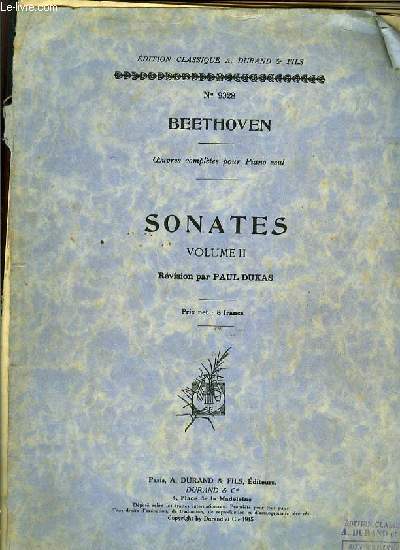 SONATES VOLUME II rvision par Paul Dukas