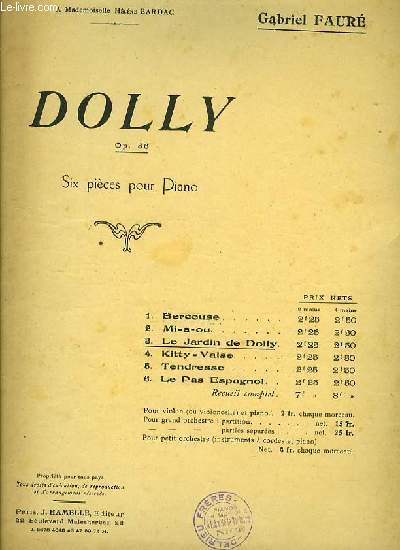 LE JARDIN DE DOLLY OP.36 pour piano