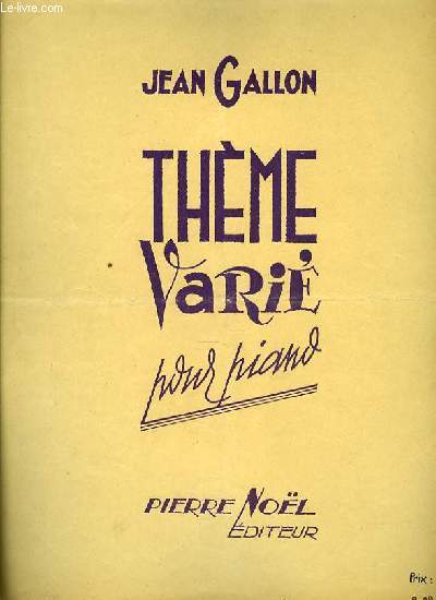 THEME VARIE pour piano