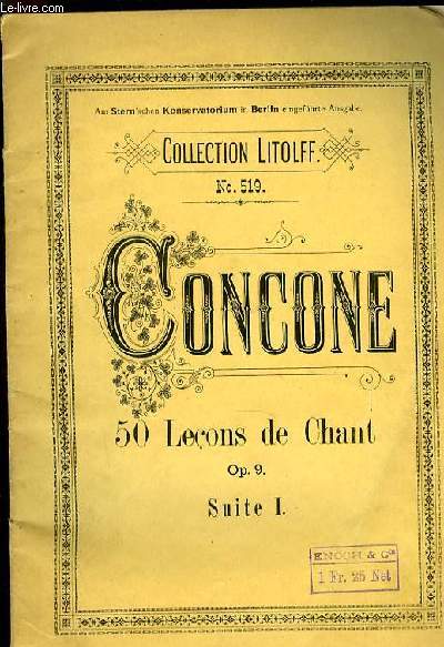 50 LECONSDE CHANT pour le medium de la voix OP.9 SUITE I.