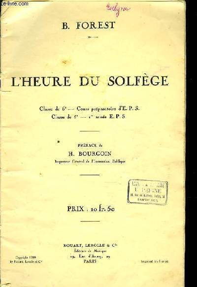 L'HEURE DU SOLFEGE classe de 6me- cours prparatoire d'E.P.S et Classe de 5me - 1re anne E.P.S