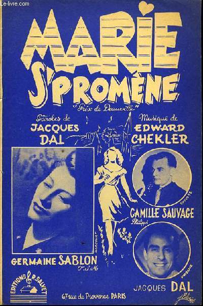 MARIE S'PROMENE partition pour le chant 