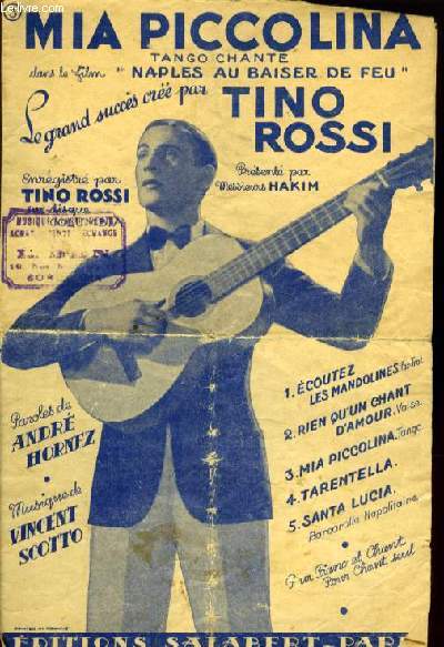 MIA PICCOLINA tango chant cration de Tino Rossi dans le film 
