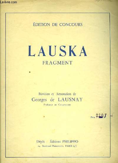 FRAGMENT rvision et annotation de Georges de Lausnay.