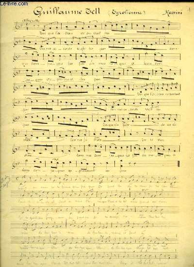 OEUVRES MANUSCRITES partition pour le chant