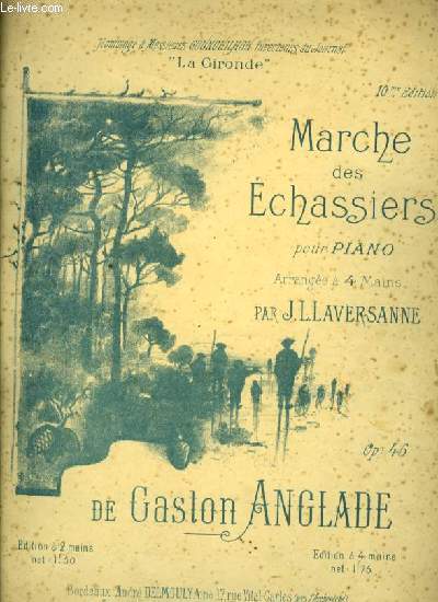 MARCHE DES ECHASSIERS pour piano arrang  quatre mains par J.L. Laversaine