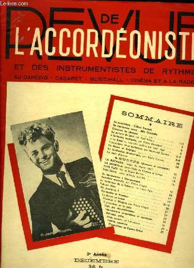 REVUE DE L'ACCORDEONISTE et des instrumentistes de rytme au dancing-cabaret- music-hall - cinema et  la radio. 3me ANNEE N26