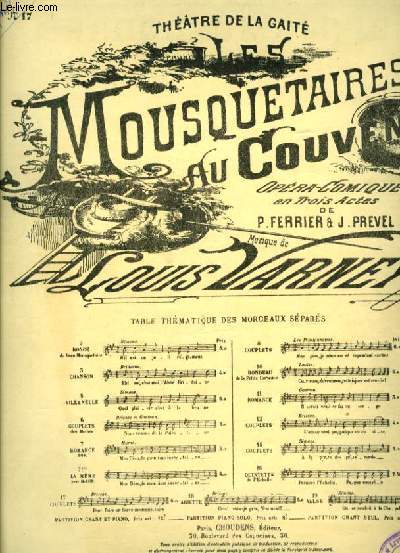 N17 COUPLETS extrait de Les mousquetaires au couvent pour piano et chant