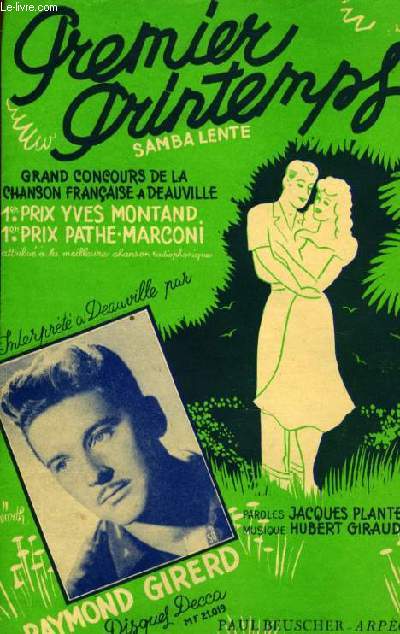 PREMIER PRINTEMPS samba lente 1er prix Yves Montand, 1er prix Pathe-Marconi.