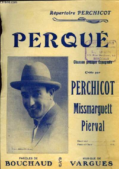 PERQUE chansonnette comique partition pour le chant