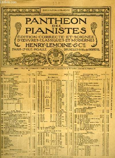RONDO BRILLANT EN MI BEMOL MAJEUR N134 EDITION NATIONAL FRANCAISE PANTHEON DES PIANISTES