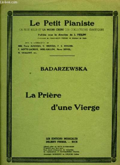 LA PRIERE D'UNE VIERGE pour piano LE PETIT PIANISTE