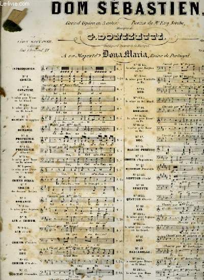 N16 Romance extrait de DOM SEBASTIEN pour piano et chant