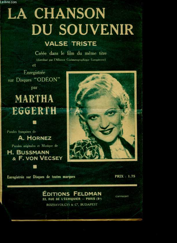 LA CHANSON DU SOUVENIR