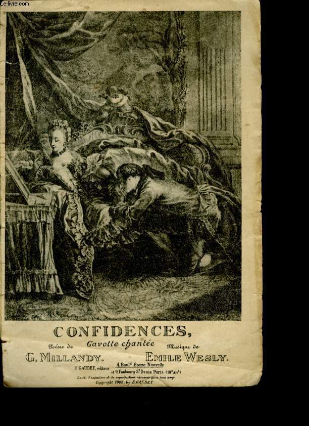 CONFIDENCES, GAVOTTE CHANTEE