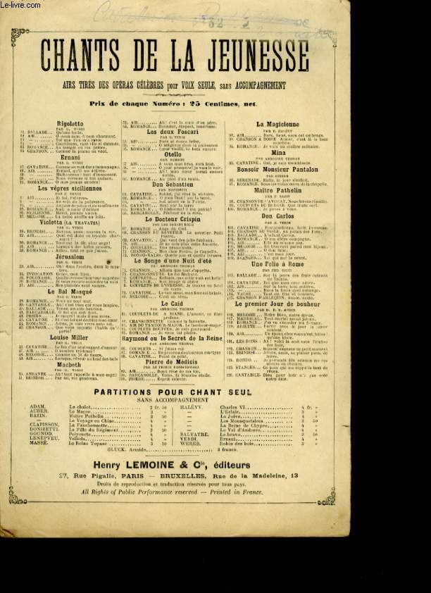 CHANTS DE LA JEUNESSE N32.VIOLETTA OPERA DE VERDI.