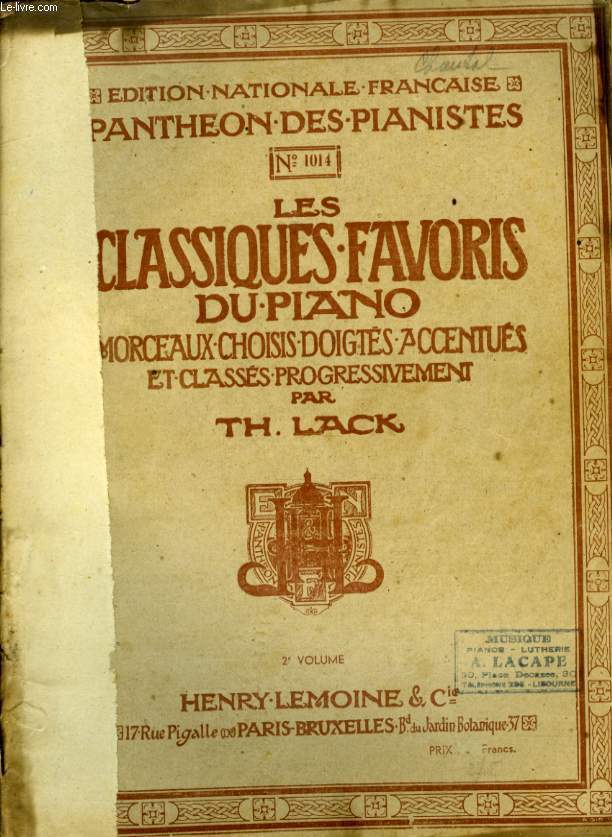 LES CLASSIQUES FAVORIS DU PIANO MORCEAUX CHOISIS DOIGTES ACCENTUES ET CLASSES VOLUMEII