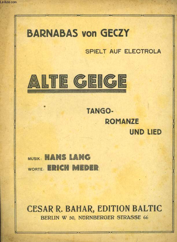 ALTE GEIGE TANGO ROMANZE