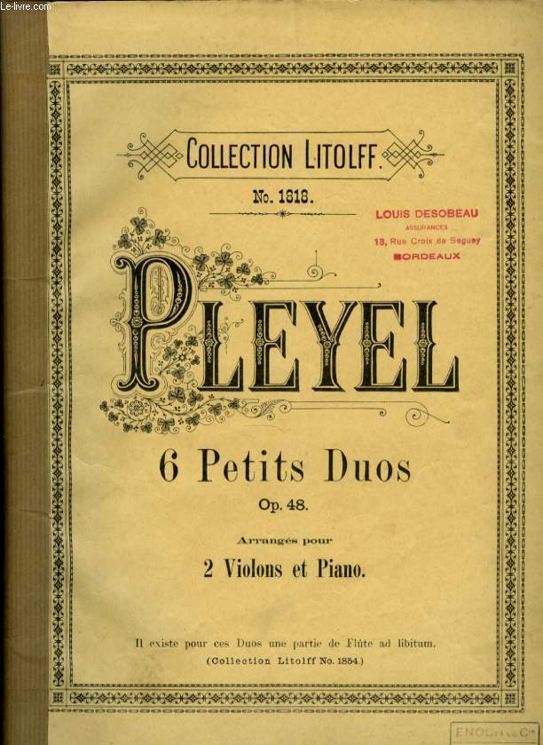 COLLECTION LITOLFF N 1818 6 PETITS DUOS OP 48