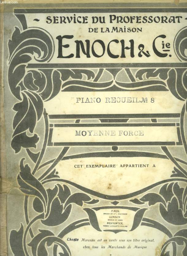 PIANO RECEUIL N8 MOYENNE FORCE