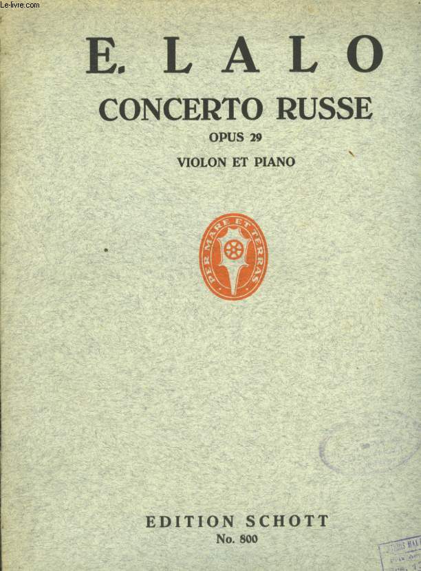 CONCERTO RUSSE OP 29 VIOLON ET PIANO