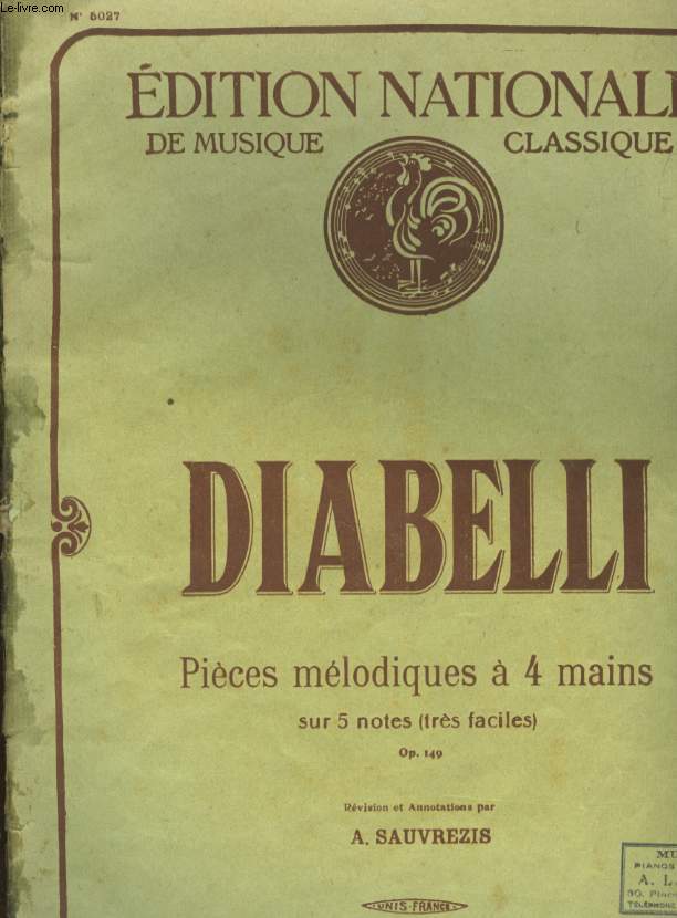 PIECES MELODIQUES A 4 MAINS SUR 5 NOTES OP 149