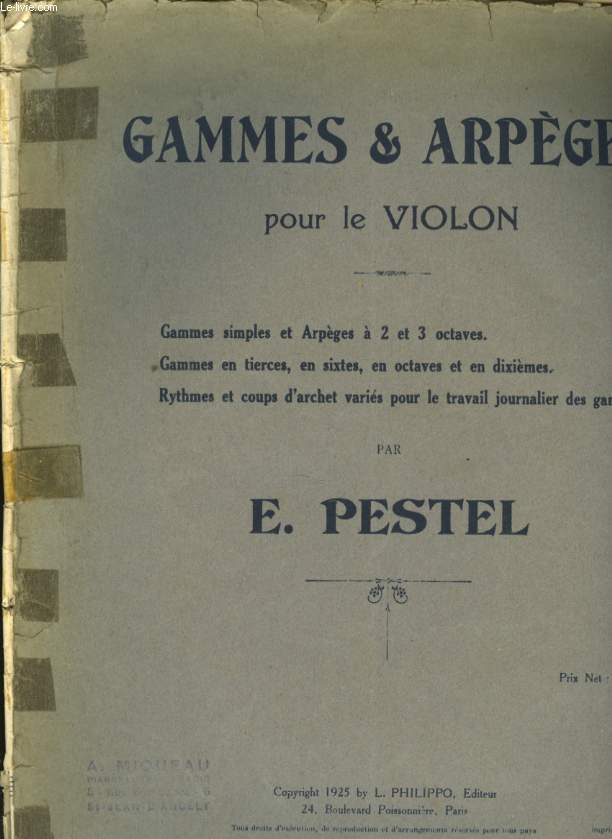 GAMMES ET ARPEGES POUR LE VIOLON