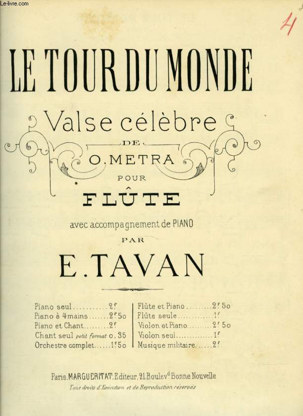 LE TOUR DU MONDE VALSE CELEBRE DE O. METRA