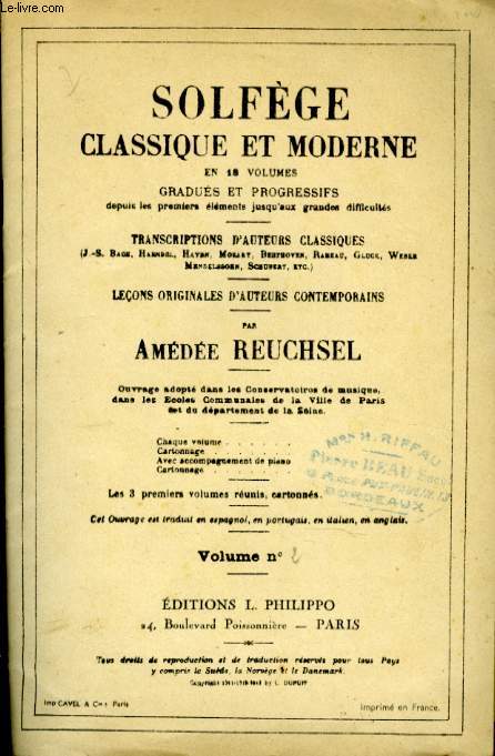 SOLFEGE CLASSIQUE ET MODERNE EN 18 VOLUMES; vOLUME N2