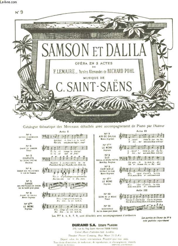 SAMSON ET DALILA OPERA EN 3 ACTES N9