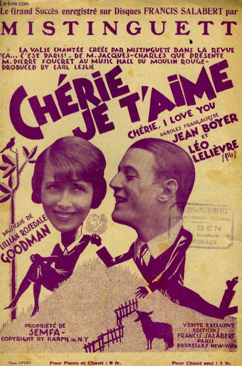 CHERIE JE T'AIME ( CHERIE I LOVE YOU)