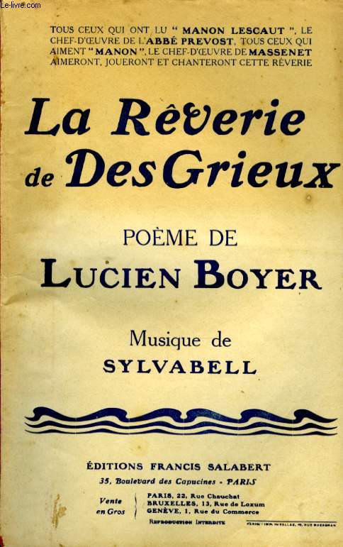 LA RVERIE DE DES GRIEUX