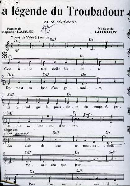 LA LEGENDE DU TROUBADOUR