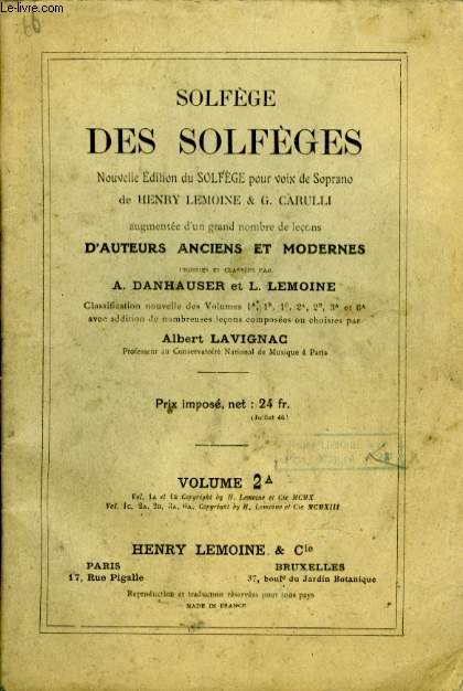 SOLFEGE DES SOLFEGES VOLUME 2 A